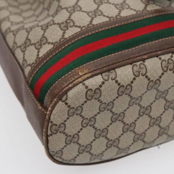 GUCCI GG Supreme Web Sherry Line Shoulder Bag Beige Gold 001 164 0933 Auth 88150 - Picture 9 of 16